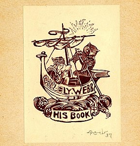 Ex libris příbuzného Carla Ely Webba