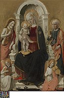 Maria met Kind, de heiligen Johannes de Doper en Petrus en twee musicerende engelen, Biagio d'Antonio, 1467, Koninklijk Museum voor Schone Kunsten Gent, 1914-CK.jpg