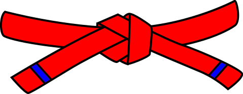 File:Martial Arts Red Belt with Blue Stribes.svg