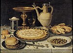 Clara Peeters (1594–1657) bàn với cam, ô liu và bánh pie