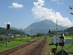 南由布駅から見た由布岳