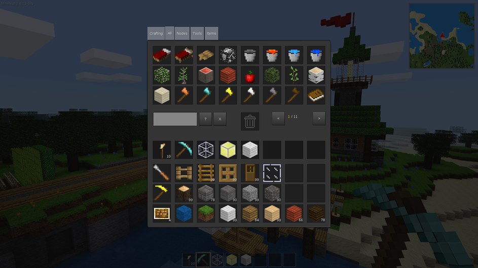 Minetest LazyJ's Forge with creative inventory opened.png