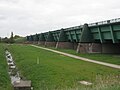 Mittellandkanal crosses the river Weser near Minden, new canal-river bridge