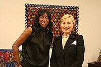 Abudu with US Secretary of State Hillary Clinton Mo Abudu & Hillary Clinton.jpg