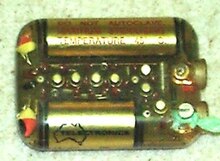 'Demand' (VVI) model P6 1967. Epoxy encapsulation, 7 transistors, mercury battery Model P6 of 1967.JPG