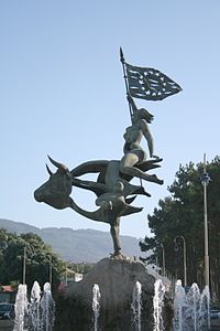 european union symbol woman on bull