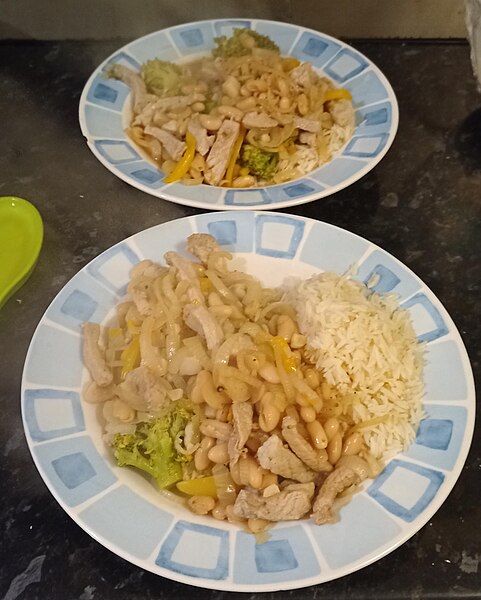 File:Moo brokoli pat prik - Pork with Broccoli and chillies with rice - Dinner on the Fifth Day of Christmas.jpg
