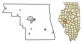 Morgan County Illinois Incorporated and Unincorporated areas Franklin Highlighted.svg