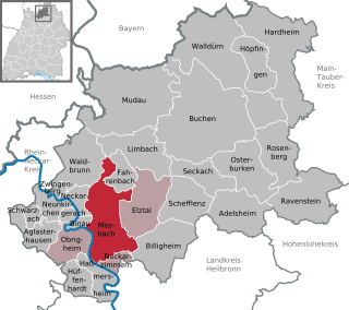 Läget för Mosbach i Neckar-Odenwald-Kreis