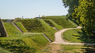 Vesting Muiden Detail of the restored ramparts.