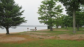 Muskallonge Lake State Park beach, Muskallonge Lake (June 2021).jpg