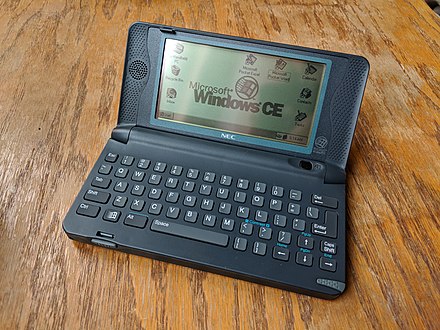 An NEC Handheld PC running Windows CE 1.0