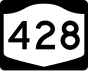 New York State Route 428 marker