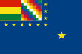Bolívia haditengerészeti zászlaja (felsőszögben: Bolívia zászlaja)