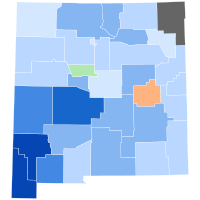 Results by county:
Morales--80-90%
Morales--70-80%
Morales--60-70%
Morales--50-60%
Morales--40-50%
Morales--<40%
Tie- Miera/Morales
Miera--40-50%
Garrett--40-50% New Mexico lieutenant gubernatorial Democratic primary, 2018.svg