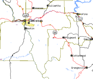 Nez Perce County map