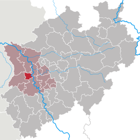 Lage des Krefeld in Nordrhein-Westfalen (anklickbare Karte)