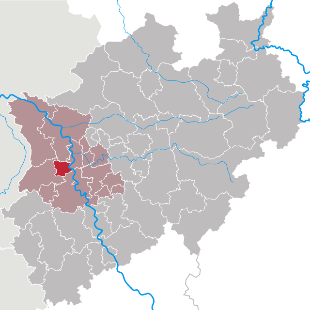 Läget för Krefeld i Regierungsbezirk Düsseldorf, Nordrhein-Westfalen