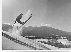 Otto Lang, ski instructor, on slope near Peckett's Inn - 1936 Otto Lang Peckett's 1936.jpg