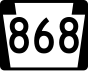 Pennsylvania Route 868 işaretçisi