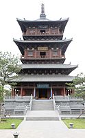A wood pagoda at Huayan Temple.
