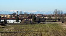 Vista di Paullo dalle campagne di Cossago