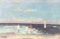 Π. Πανταζής, Σκηνή στην παραλία (π. 1880). Λάδι σε μουσαμά, 30 εκ. x 43 εκ. Ιδιωτική συλλογή.
