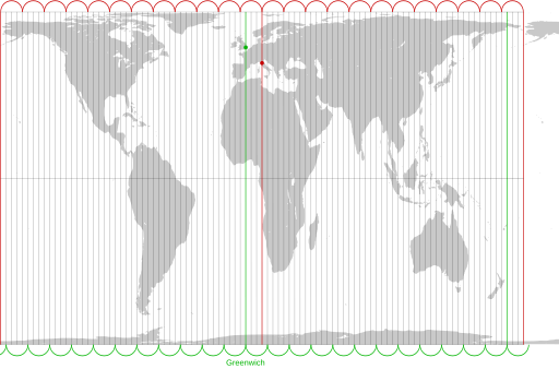 Peters projection, date line in Bering strait