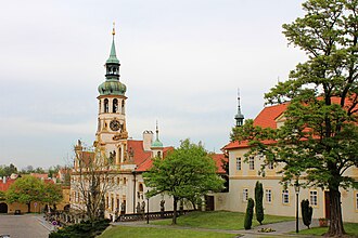 Loreto convent with in this tower some of the in Alkmaar refused bells by Claude Fremy installed in 1699 Prague Praha 2014 Holmstad loreto - Loreta - klosteret.jpg