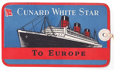 Cunard-White Star RMS Queen Mary baggage tag