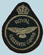 ROC breast badge worn between 1941 and 1947, first on overalls then on No.2 Battledress tunics. (Known as the "soup plate" due to its shape and size).