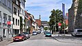 Untere Breite Straße (rechts die Jodokskirche, Blick nach Norden zum Vogthaus und Bruderhaus)