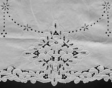 Richelieu cutwork embroidery, a form of whitework Richelieu- oder Ausschnittstickerei.jpg