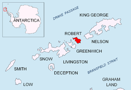 Plasseringa til Robert Island i Sør-Shetlandsøyane.