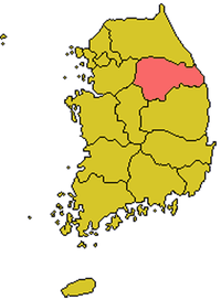 Map of the diocese of Wonju