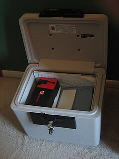 <span class="mw-page-title-main">Safe</span> Secure lockable box used for securing valuable objects