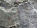 Sandorite intrusive contact with country rock (Sandor Dike, Neoarchean, 2.703 Ga; Route 17 roadcut northeast of Wasp Lake & north of Wawa, Ontario, Canada) 15 (48342323262).jpg