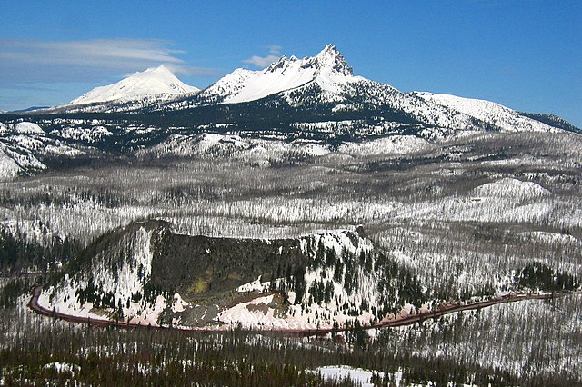 US 20 crossing the Cascade Range at Santiam Pass.