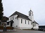 Catholic parish church Maria Lourdes and war memorial