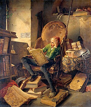 Don Quijote in der Studierstube lesend (Adolph Schroedter)