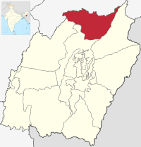 मानचित्र जिसमें सेनापति ज़िला Senapati district हाइलाइटेड है