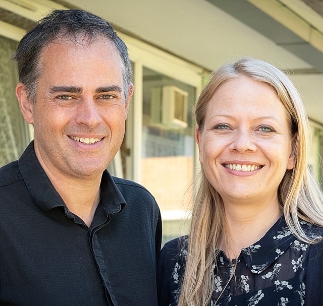 Siân Berry and Jonathan Bartley in 2018