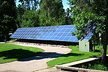 Solar installation, Spearfish Solar cell panels at D.C. Booth Historic National Fish Hatchery & Archives in Spearfish, South Dakota.jpg