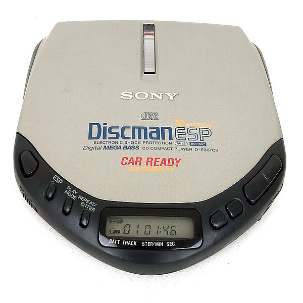 Sony Discman D-E307CK portable CD player with 1-bit DAC