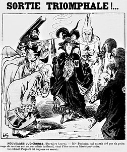 Dessin de Kab à propos de l'affaire Valentine Paulmier (9 octobre 1898).