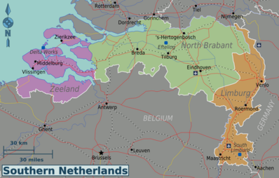 Karte von Südliche Niederlande