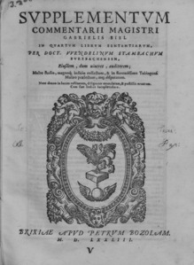 Stambach - Supplementum commentarii magistri Gabrielis Biel in quartum librum sententiarum, 1574 - 4407957.tif