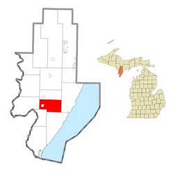 Menominee County içindeki yer