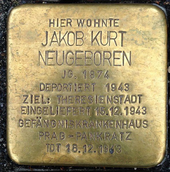 File:Stolperstein Kleve Große Straße 90 Jakob Kurt Neugeboren.jpg
