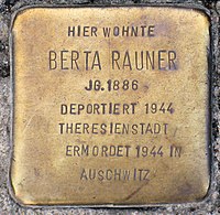 Stolperstein Stuttgart - Leuschnerstraße 51 - Berta Rauner.jpg